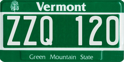 VT license plate ZZQ120