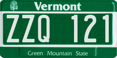 VT license plate ZZQ121
