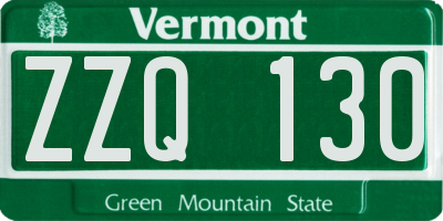 VT license plate ZZQ130
