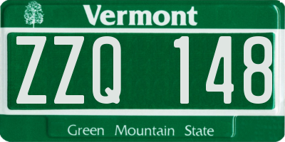 VT license plate ZZQ148