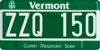VT license plate ZZQ150