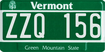 VT license plate ZZQ156