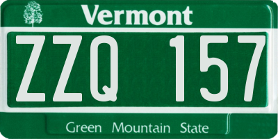 VT license plate ZZQ157