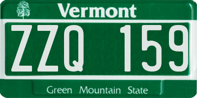 VT license plate ZZQ159