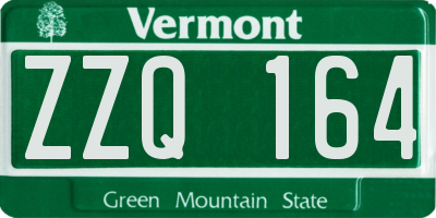 VT license plate ZZQ164