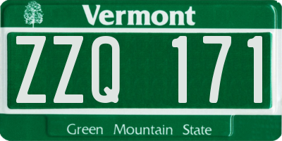 VT license plate ZZQ171