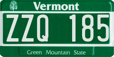 VT license plate ZZQ185