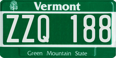 VT license plate ZZQ188