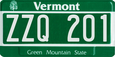 VT license plate ZZQ201