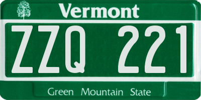 VT license plate ZZQ221