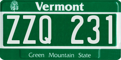 VT license plate ZZQ231