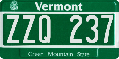 VT license plate ZZQ237