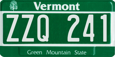 VT license plate ZZQ241