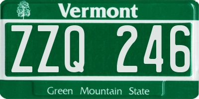 VT license plate ZZQ246