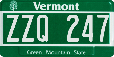 VT license plate ZZQ247