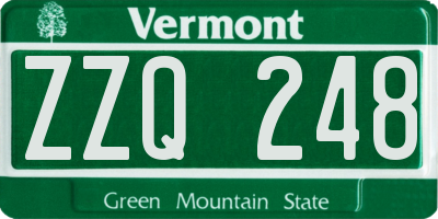 VT license plate ZZQ248