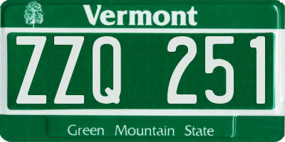 VT license plate ZZQ251
