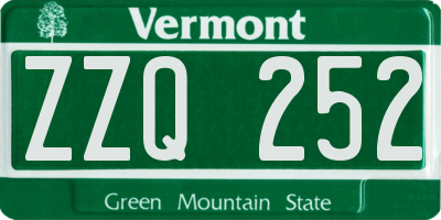 VT license plate ZZQ252