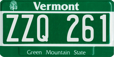 VT license plate ZZQ261