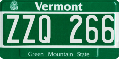 VT license plate ZZQ266