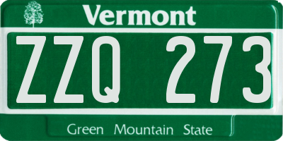 VT license plate ZZQ273
