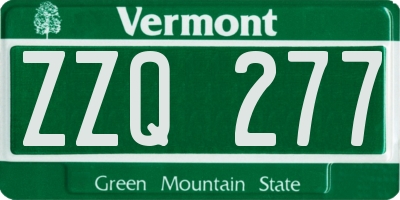 VT license plate ZZQ277