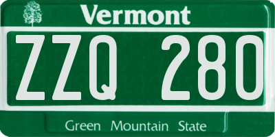 VT license plate ZZQ280