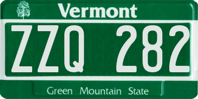 VT license plate ZZQ282