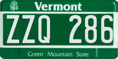 VT license plate ZZQ286
