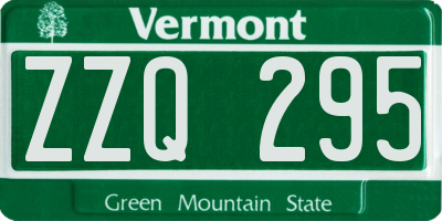 VT license plate ZZQ295
