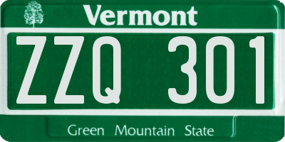 VT license plate ZZQ301