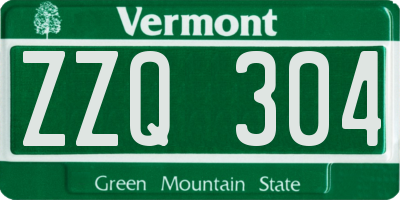 VT license plate ZZQ304