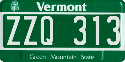 VT license plate ZZQ313