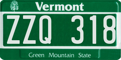 VT license plate ZZQ318