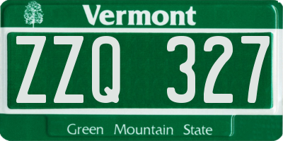VT license plate ZZQ327