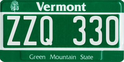 VT license plate ZZQ330