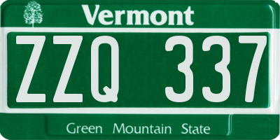 VT license plate ZZQ337