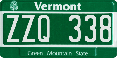 VT license plate ZZQ338