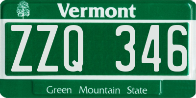 VT license plate ZZQ346