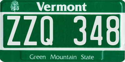 VT license plate ZZQ348