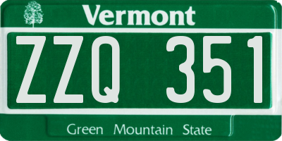 VT license plate ZZQ351