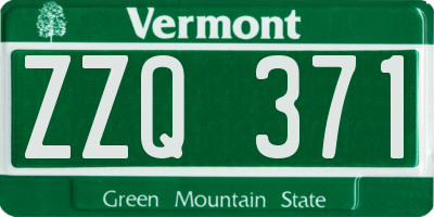 VT license plate ZZQ371