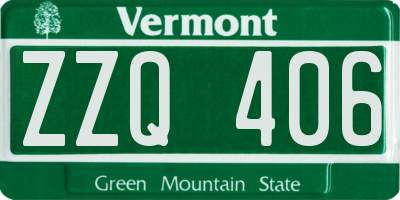 VT license plate ZZQ406