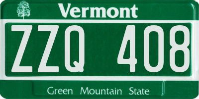 VT license plate ZZQ408
