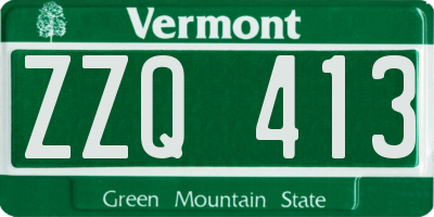 VT license plate ZZQ413