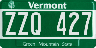 VT license plate ZZQ427