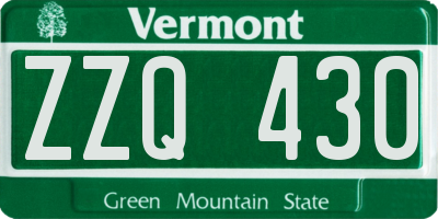 VT license plate ZZQ430