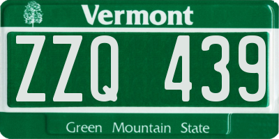 VT license plate ZZQ439