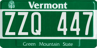 VT license plate ZZQ447