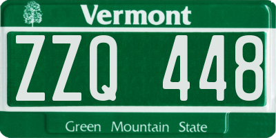 VT license plate ZZQ448